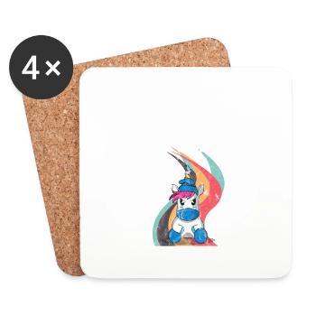 Evil unicorn bestseller | Grumpy Unicorn - Coasters (set of 4) - white - Front