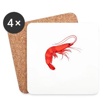 Crevettes Crevettes Keep it Crevettes Crevettes d'aquarium - Dessous de verre (lot de 4) - blanc - Devant