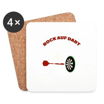 Bock auf Dart Wortwitz Geschenk - Untersetzer (4er-Set) - Weiß - Vorne