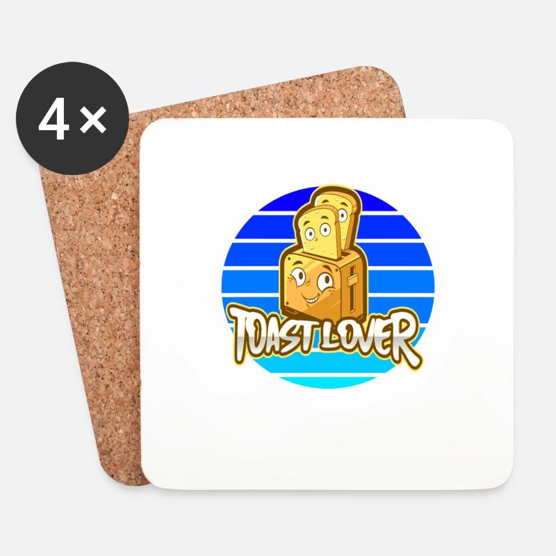 Toast Lover - Untersetzer (4er-Set) - Weiß