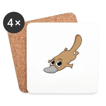 platypus - Coasters (set of 4) - white - Front
