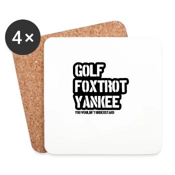 GolfFoxtrotYankee - Soldiers and Bundeswehr - Coasters (set of 4) - white - Front