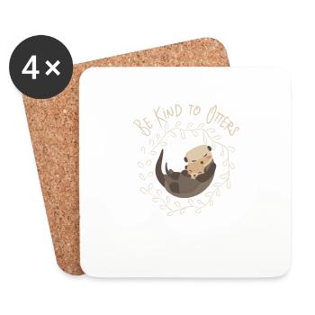 Sea Otter Lover - Be Kind To Otters - Coasters (set of 4) - white - Front