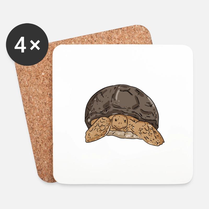 Schildkröte - Untersetzer (4er-Set) - Weiß
