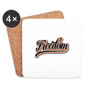 Freedom, freedom, peace, free, solidarity - Coasters (set of 4) - white - Front