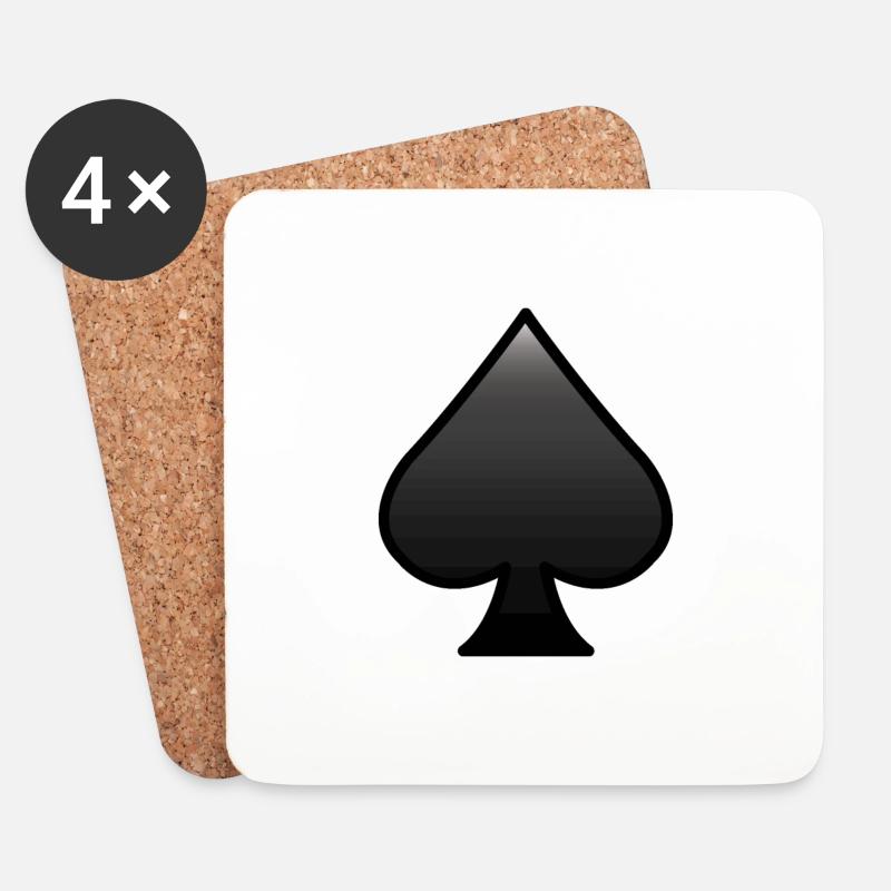 Pik-Ass - Untersetzer (4er-Set) - Weiß