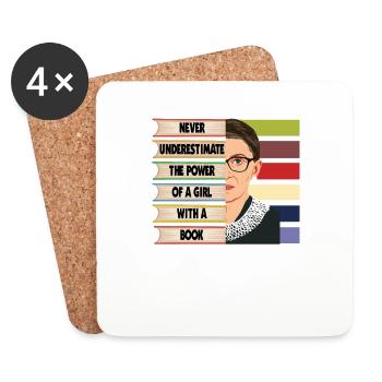 Ruth Bader Ginsburg's Quote Never Estimate The Gir - Coasters (set of 4) - white - Front