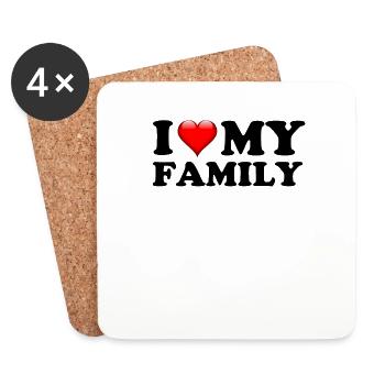 I LOVE MY FAMILY - Coasters (set of 4) - white - Front