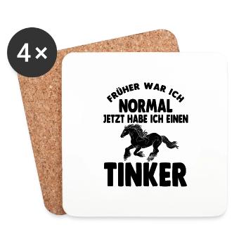 Tinker Reiterin Pferd Reitsport Reitverein Geschen - Untersetzer (4er-Set) - Weiß - Vorne