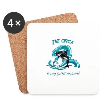 The orca is my spirit animal - Coasters (set of 4) - white - Front