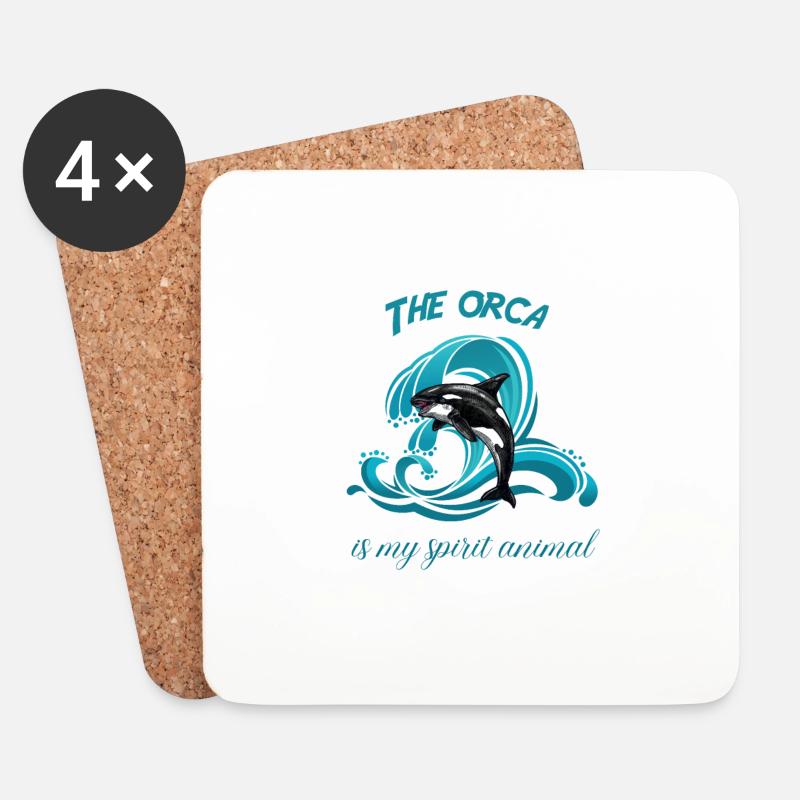 Der Orca ist mein Geistestier - Untersetzer (4er-Set) - Weiß