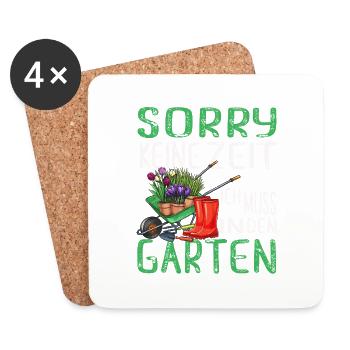 Sorry keine Zeit Garten Gärtner Rente Renter - Untersetzer (4er-Set) - Weiß - Vorne