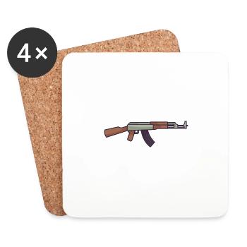 Ensemble d'armes à feu militaire - Dessous de verre (lot de 4) - blanc - Devant