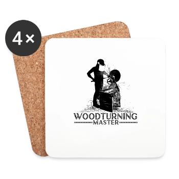 Woodturning Woodworking Woodturner Wood - Coasters (set of 4) - white - Front