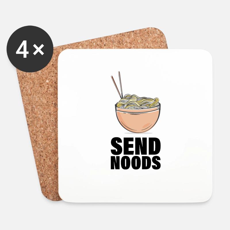 Nudeln Pasta Ramen Nudelliebhaber Geschenk - Untersetzer (4er-Set) - Weiß
