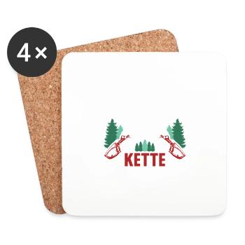 Du bist nicht du wenn die Kette stumpf ist - Untersetzer (4er-Set) - Weiß - Vorne