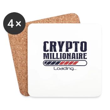Crypto Millionaire Funny Bitcoin Crypto - Coasters (set of 4) - white - Front