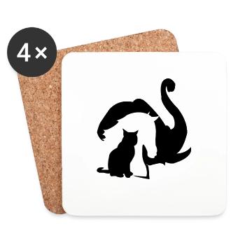 Elefant Pferd Katze Tiere Design - Untersetzer (4er-Set) - Weiß - Vorne