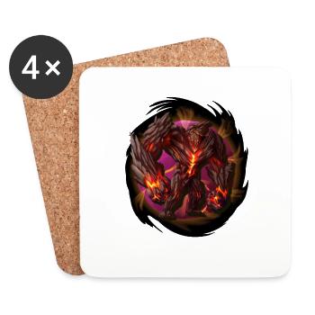 Lava Rock Golem | Creature Character Design - Coasters (set of 4) - white - Front