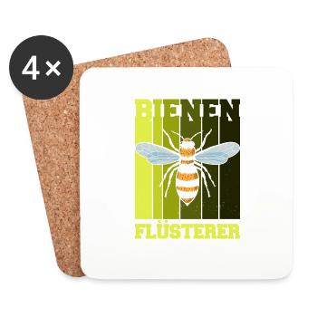 Bienen Flüsterer Imker Outfit - Untersetzer (4er-Set) - Weiß - Vorne