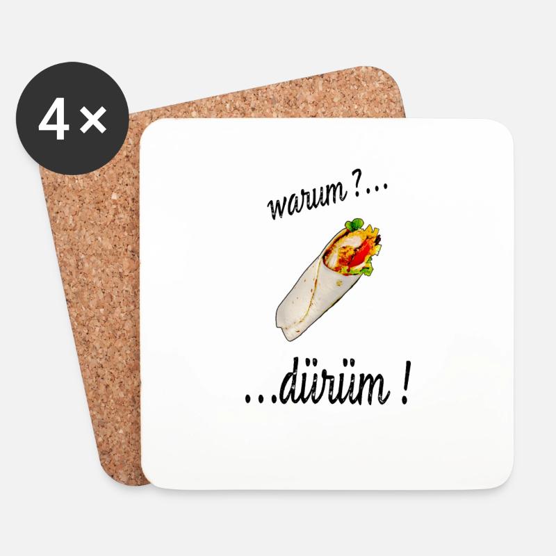 Warum - Dürüm - Untersetzer (4er-Set) - Weiß