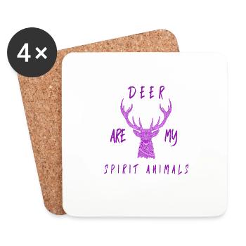 Animaux spirituels - Mes animaux spirituels sont des cerfs - Dessous de verre (lot de 4) - blanc - Devant