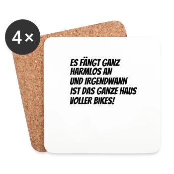 Keller voller Fahrräder - Untersetzer (4er-Set) - Weiß - Vorne