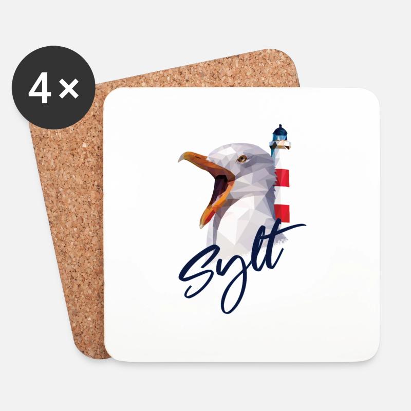 Sylt Westerland Nordsee Insel Geschenk - Untersetzer (4er-Set) - Weiß