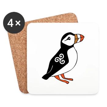 CELTIC PUFFIN - Coasters (set of 4) - white - Front