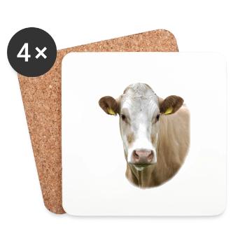 Cow. Kuh. - Untersetzer (4er-Set) - Weiß - Vorne