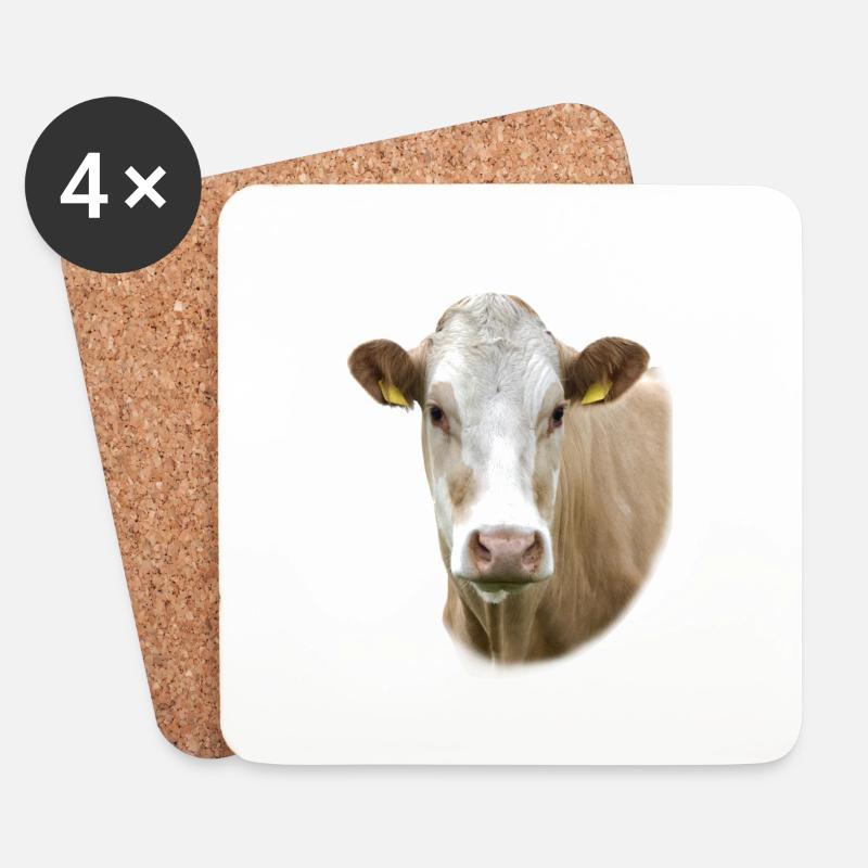 Cow. Kuh. - Untersetzer (4er-Set) - Weiß