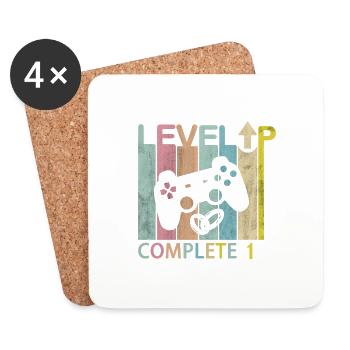 Level Up Complete 1 Player Anniversary Wedding - Coasters (set of 4) - white - Front