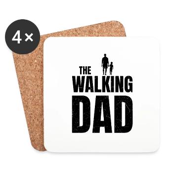 Marcher Papa Père Papa Anniversaire Fête des pères - Dessous de verre (lot de 4) - blanc - Devant