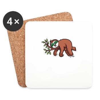 I breathe more productively today it won't be sloth - Coasters (set of 4) - white - Front