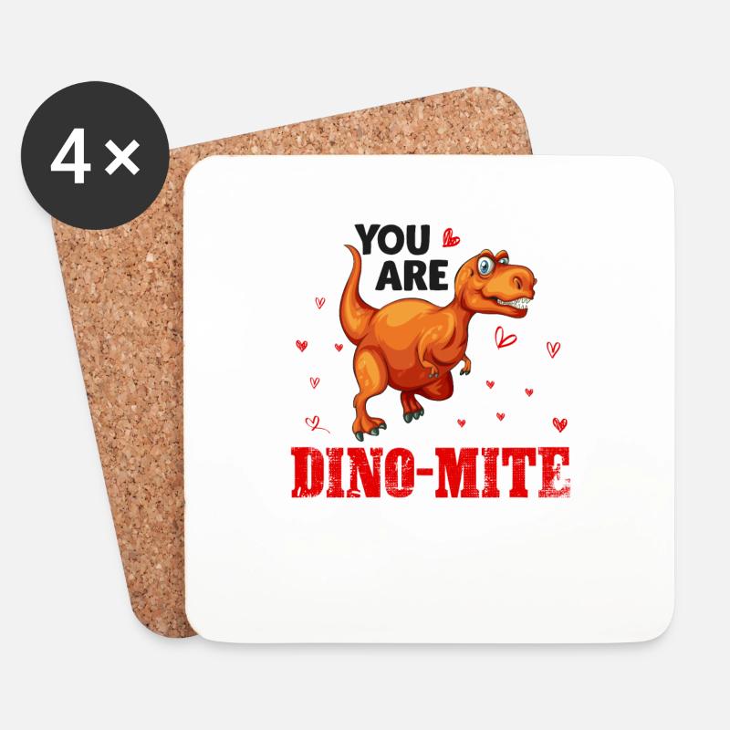 Dino You are Dino-Mite - Untersetzer (4er-Set) - Weiß