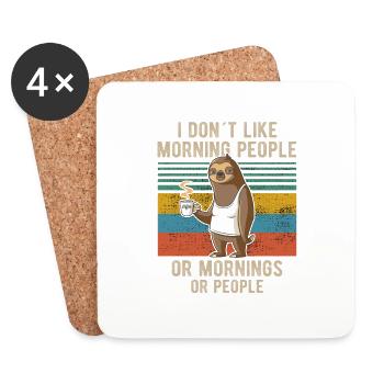 Drink Coffee I Hate People and i know things lazy - Coasters (set of 4) - white - Front