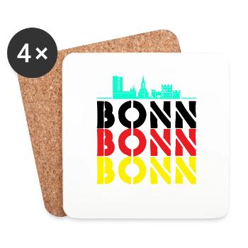 Bonn Stadt Deutschland - Untersetzer (4er-Set) - Weiß - Vorne
