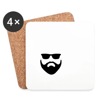 Beard hipster - Coasters (set of 4) - white - Front