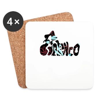 Flamenco Floral Word Only - Coasters (set of 4) - white - Front