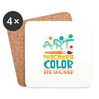 Kunst Lehrer verleihen der Welt farbe - Untersetzer (4er-Set) - Weiß - Vorne