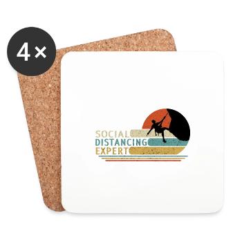 Funny Rock Climbing Social Distancing Expert - Coasters (set of 4) - white - Front