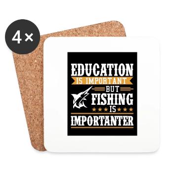 Fishing Fishing Sport Fish Fishing Shirt - Coasters (set of 4) - white - Front