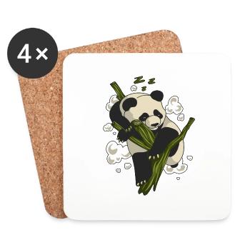 Schlafender Panda Pandabär Geschenk Tier Bambus - Untersetzer (4er-Set) - Weiß - Vorne
