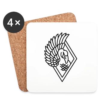 Maori Aotearoa Nouvelle Zélande - Dessous de verre (lot de 4) - blanc - Devant