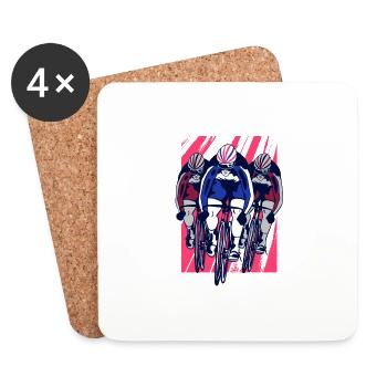 Cycling Team Sport Race - Coasters (set of 4) - white - Front
