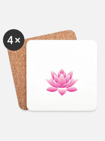 Lotus Blüte Blume Namaste - Untersetzer (4er-Set) - Weiß