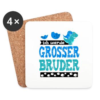 Ich bin bald grosser Bruder - werde großer Bruder - Untersetzer (4er-Set) - Weiß - Vorne