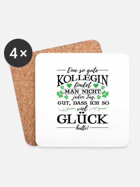 Arbeitskollegin Kollegin Geschenk - Untersetzer (4er-Set) - Weiß