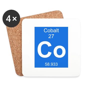 Cobalt chemical element periodic table chemical - Coasters (set of 4) - white - Front
