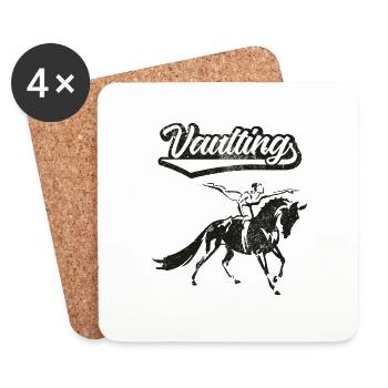 Vaulting vaulting horse riding - Coasters (set of 4) - white - Front